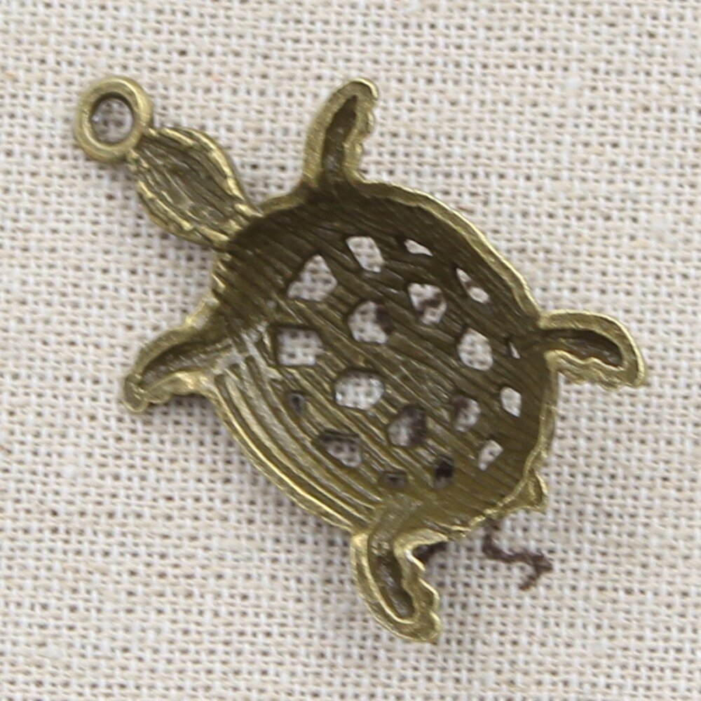 8 pièces breloques creuse tortue tortue mer 38x25mm Antique Bronze argent couleur plaqué pendentifs faisant bricolage à la main tibétain bijoux