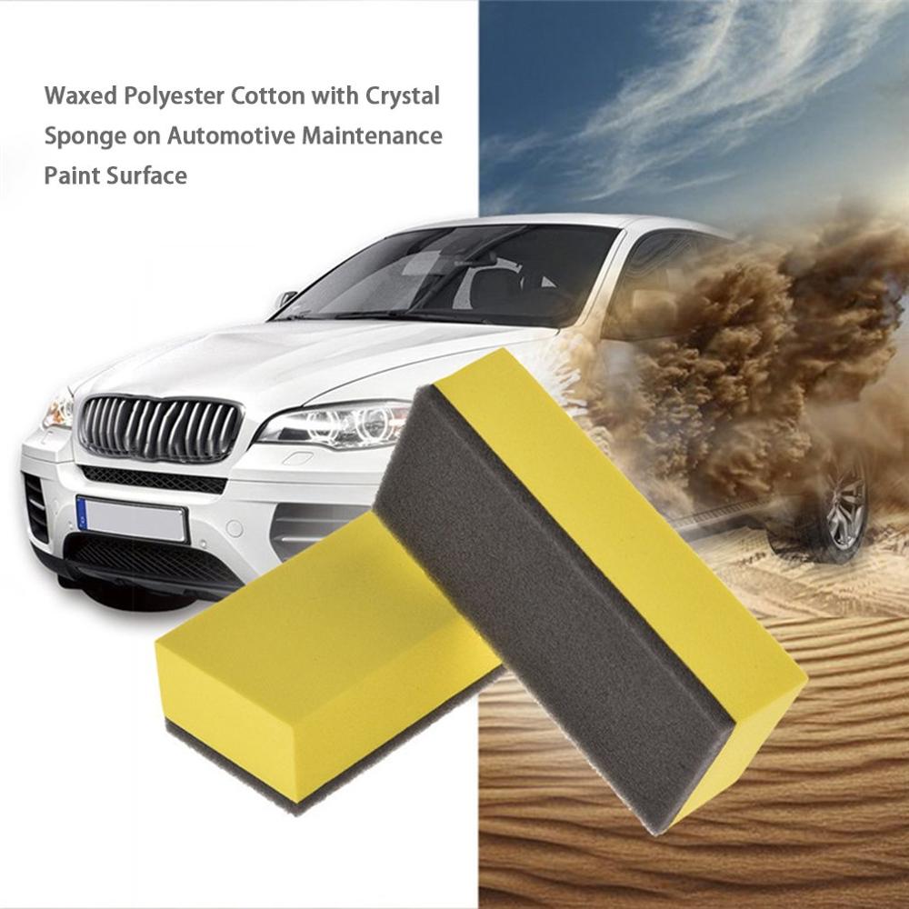 6Pcs Car Polishing Wax Sponge Coated Glass Sponge Car Cleaning Sponge Cleaning Tools Car Care Maintenance Products