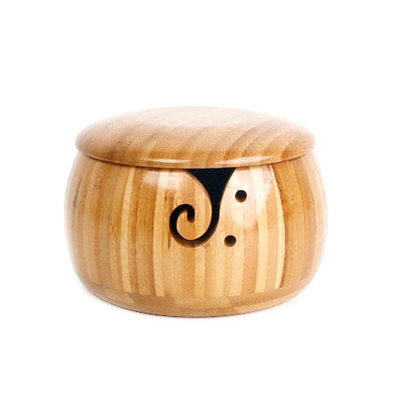 Handmade Natural Wooden Wool Yarn Storage Bowl Crochet Knitting Needle Storage Holder Knitting Accessories Home Organizer: B