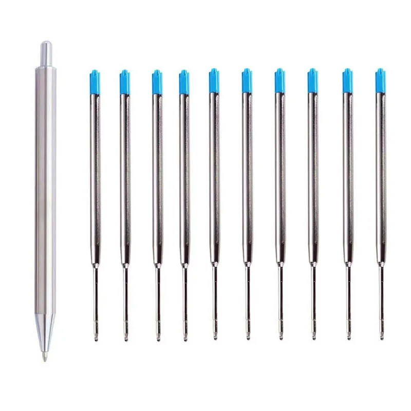 Automatischer Schreibstift aus Edelstahl, schwarz und blau, schlanke, einziehbare Kugelschreiber für geschäftliche Unterschriften und Firmengeschenke: YELLOW