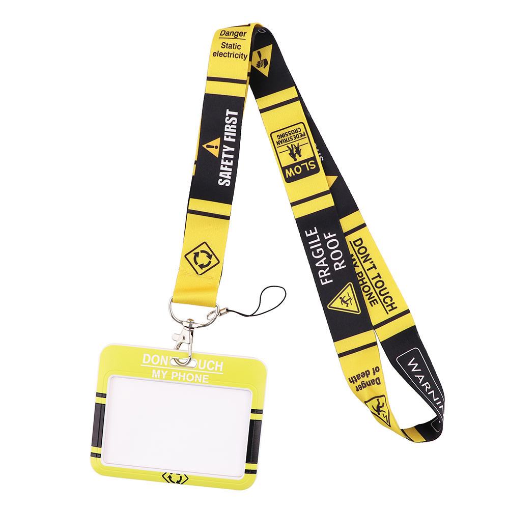 LX535 Danger Warning Signs Phone Straps Lanyards Id Badge Holder For Student Card Cover Business Card With Lanyard Rope: 5