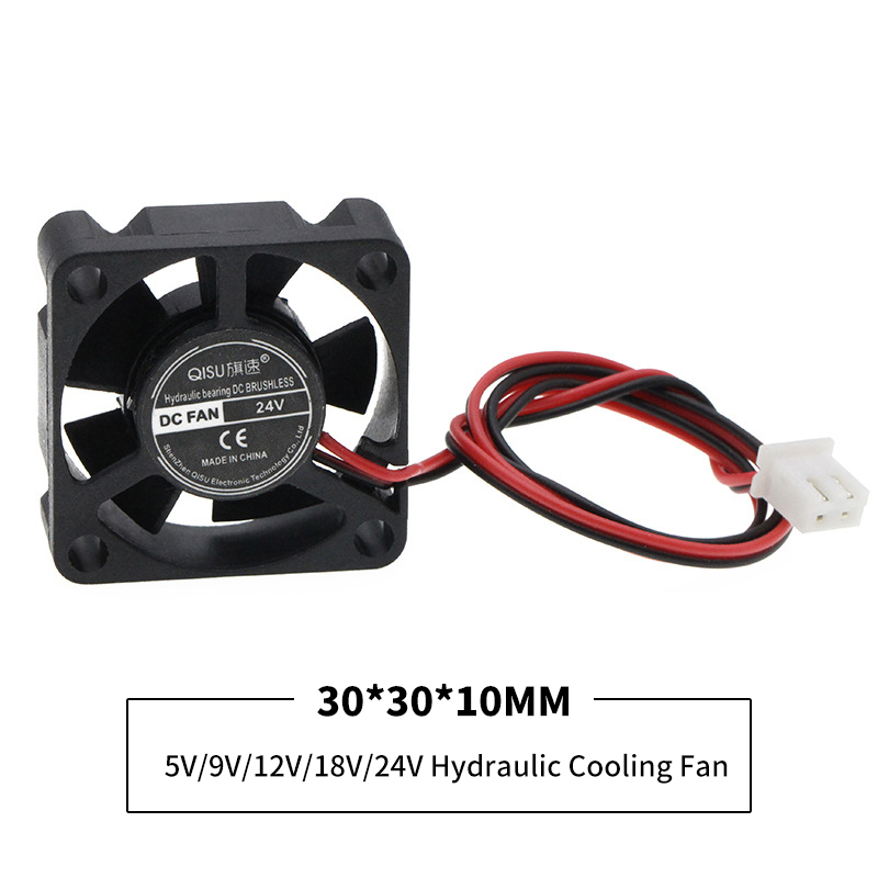 Ventilateur de refroidissement 25x25mm 30x30mm DC 5V 12V 18V 24V, refroidisseur sans balais, dissipateur thermique, Mini ventilateur de refroidissement pour projecteur de pièces d'imprimante: 5mm / Rose