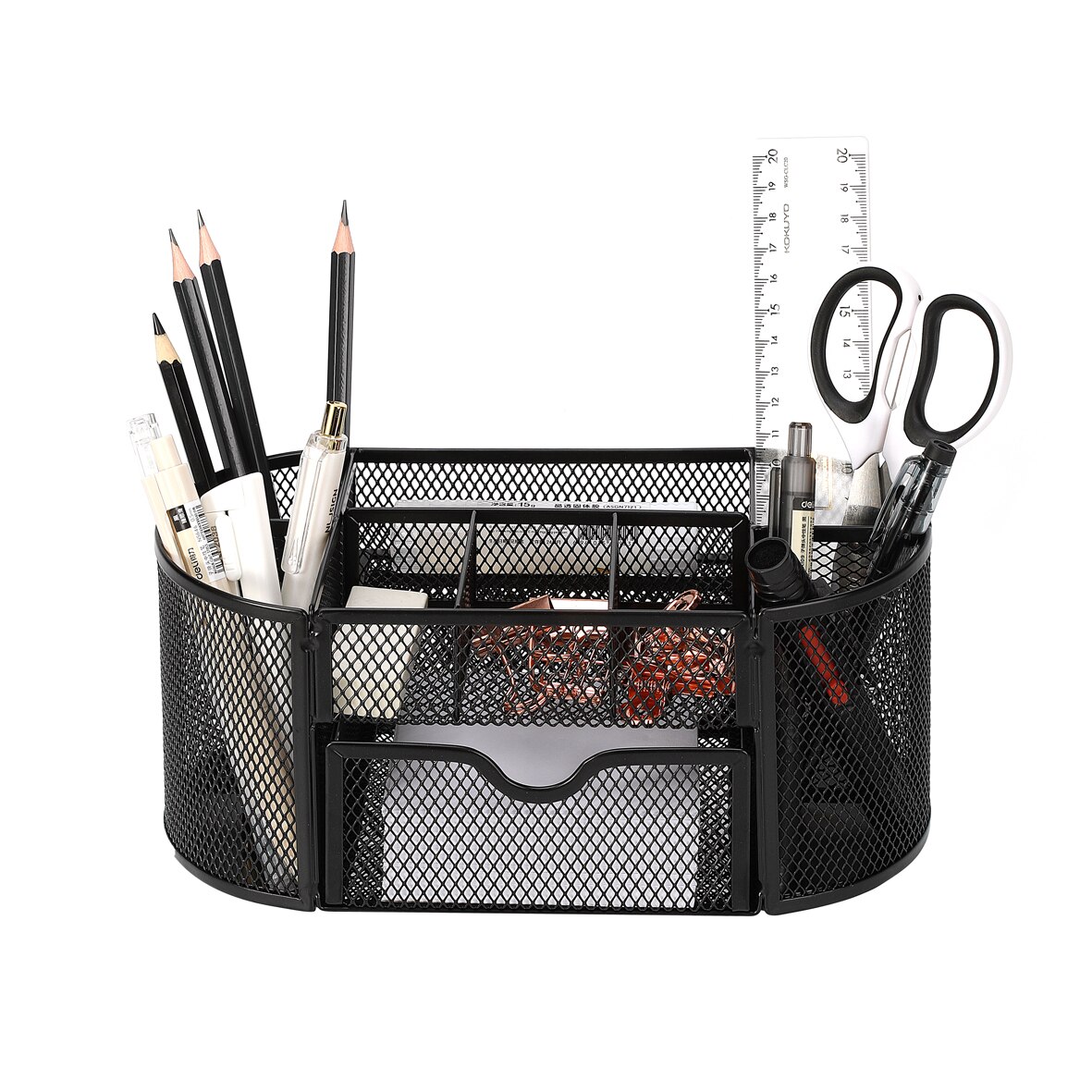 Mesh Wire Desk Organizer Office Storage Box for Stationery Accesorries Cosmetics Desktop Holder