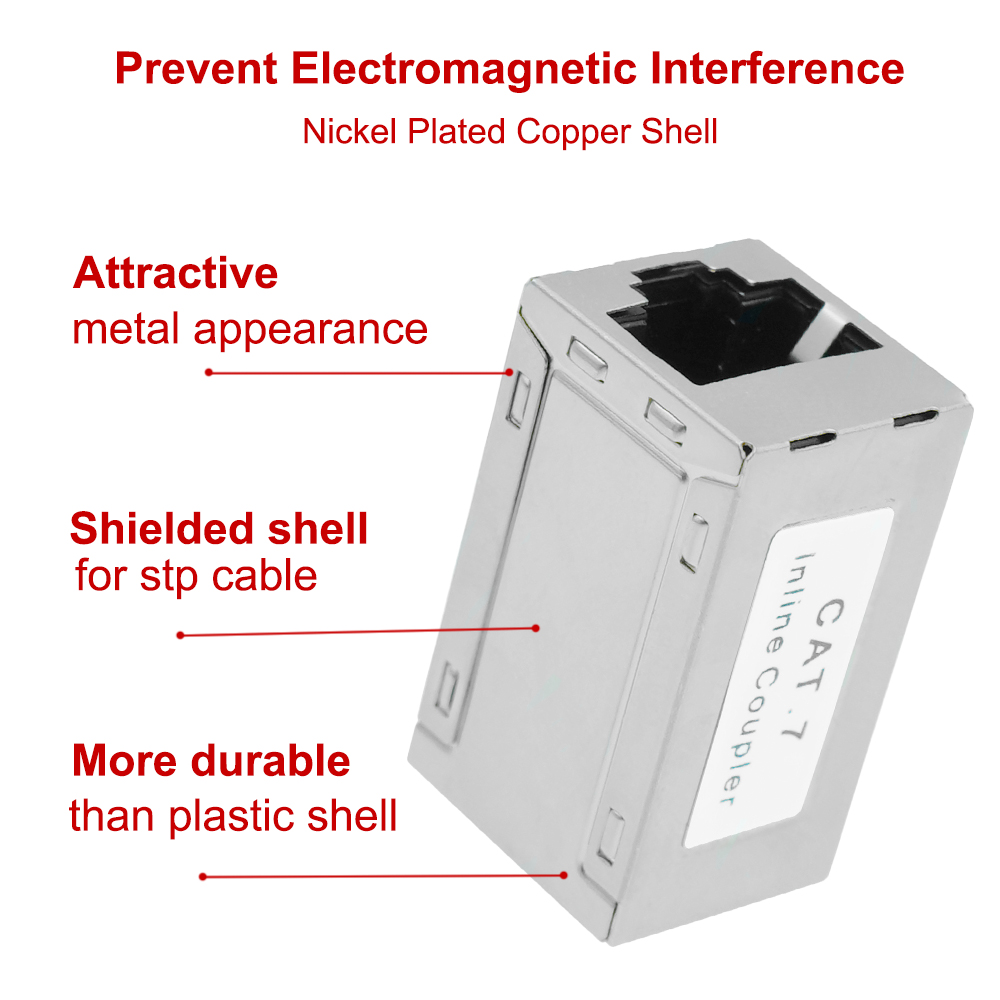 ProPatch Shielded RJ45 Cat7 Cat6/CAT6A Koppler RJ45 Koppler, Buchse auf Buchse Ethernet Extender Adapter Inline Ethernet Koppler