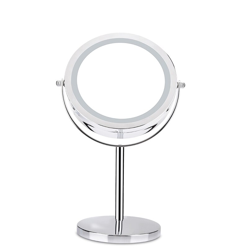 FUDGIO Make-upspiegels, 20 cm dubbelzijdige messing vergrootspiegel, tafelblad 360 ° draaibare cosmetische kaptafel scheerspiegels (kleur: goud, maat: 7 X