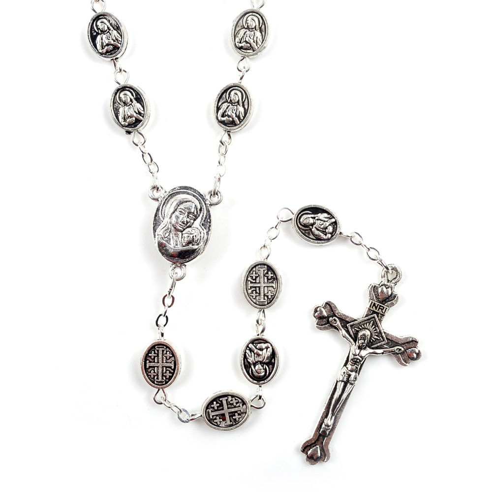 Best Selling St Benedict Bead Rosary Zinc Alloy Bead Centerpiece Crucifix