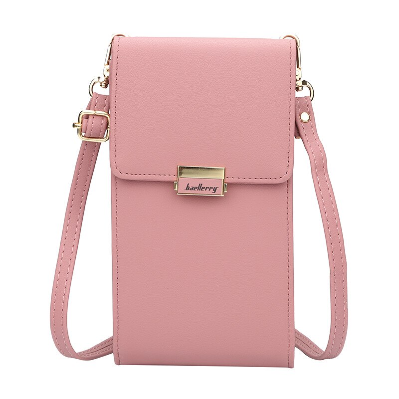 Sacos de ombro das mulheres novas bolsas de telefone senhoras ferrolho bolsas multifuncional crossbody sacos para meninas do sexo feminino carteira titular do cartão: Dark pink