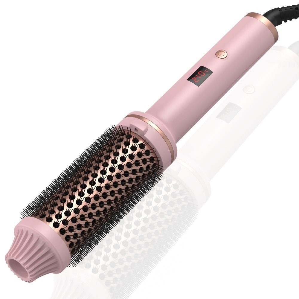 3 IN 1 Thermal Brush LCD Display 5 Temperature Settings Volumizing Brush Ceramic Heated Round Brush Straight and Curly Hair: black