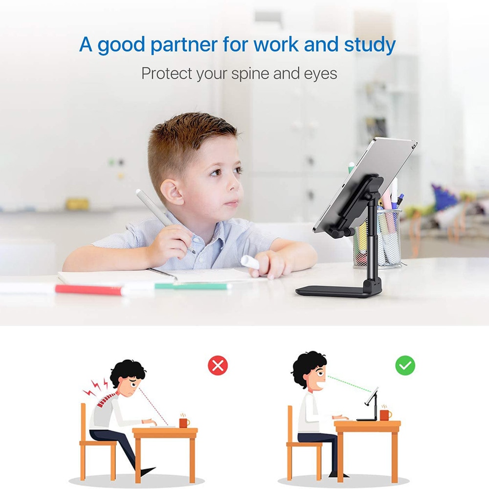 Portable Folding Tablet Holder for iPad Stand Holder Phone Mini Adjustable Soporte Tablet Holder Stand for ipad 10.2/10.5 Pro 11