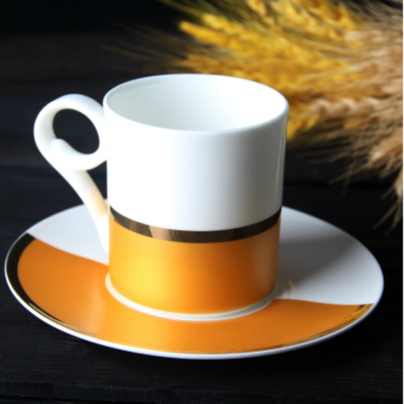 Bone China Coffee Cup Suit Bring Cup Dish Spoon Phnom Penh Silver Edge English-style Afternoon Tea Set Single Product Drink: B