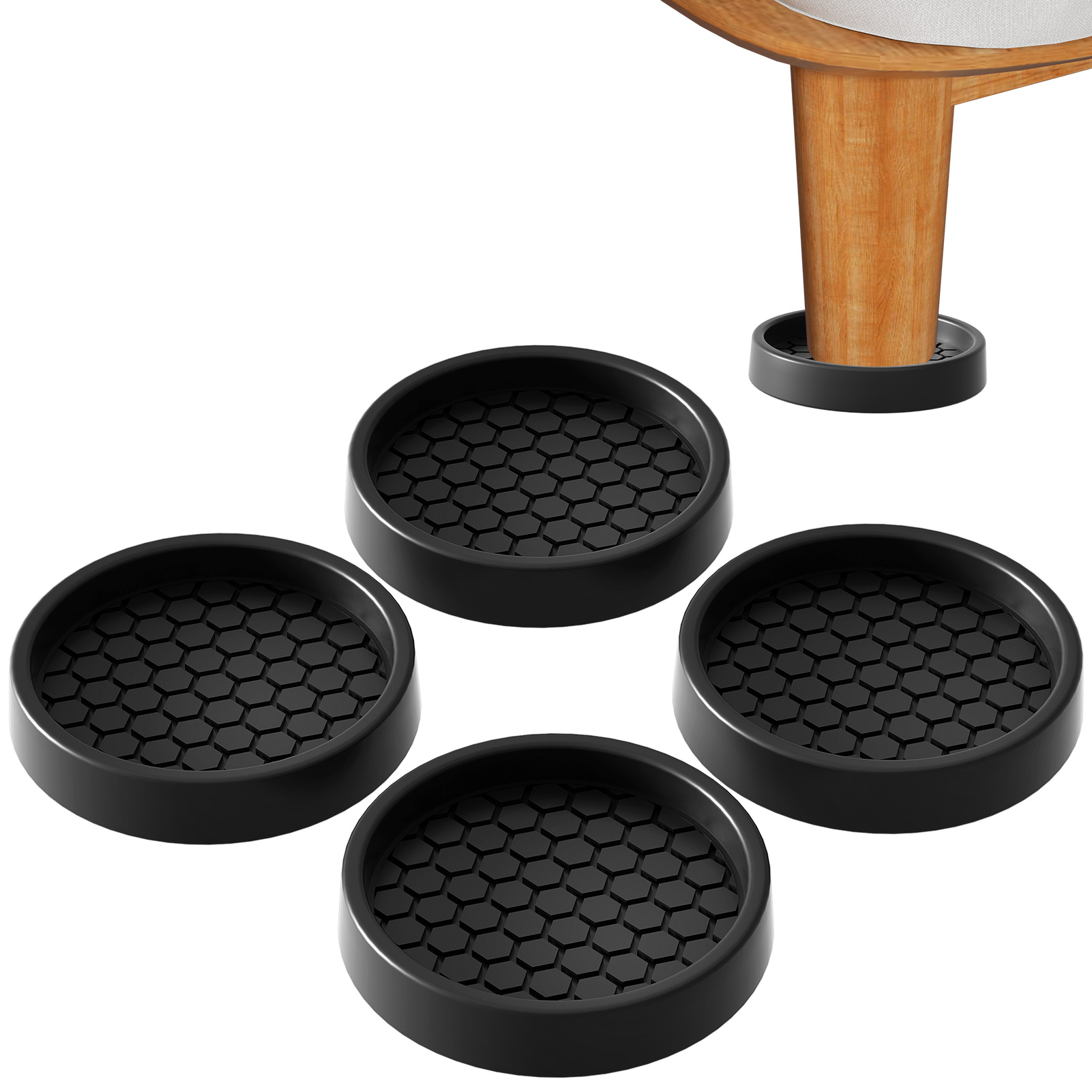 4 pièces rondes en caoutchouc meubles roulettes tasses anti-dérapant meubles sous-verres bois franc protecteurs de sol pour canapé chaise Table lit