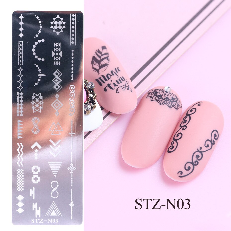 Butterfly Daisy Nail Stamping Plates Abstract People Face Image Stamp Templates French Nail Flower Lines Transfer Stencil KUI2.4: N03