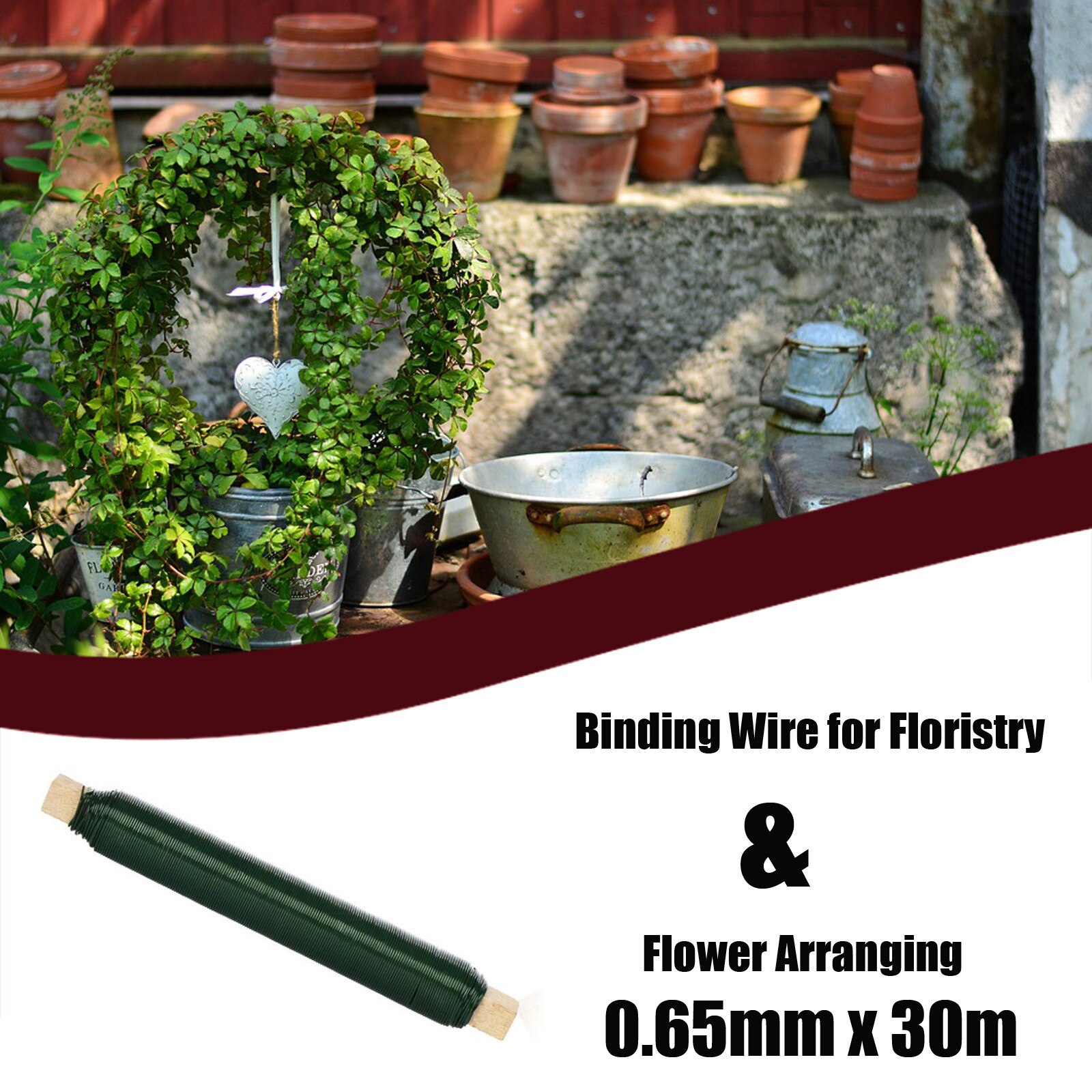 25#0.65mm 30 Meter Binding Wire For Floristry Flower Arranging Length Not Easy To Break Essential Tools Diy Garland Weaving: Default Title