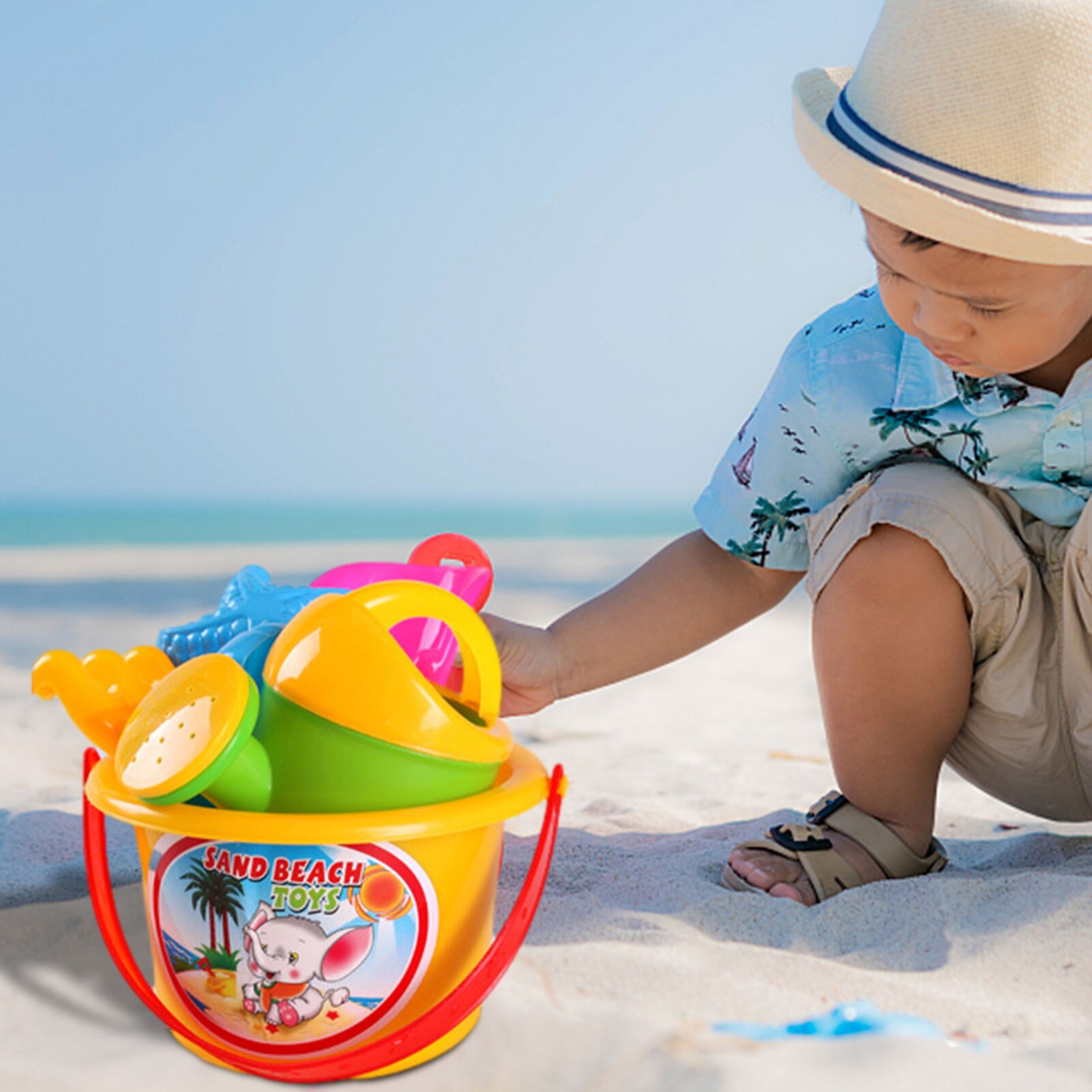 8 teile/los von kinder strand spielzeug set fünf-farbe gemischt umweltschutz PE geschmacklos und harmlos kinder spielzeug