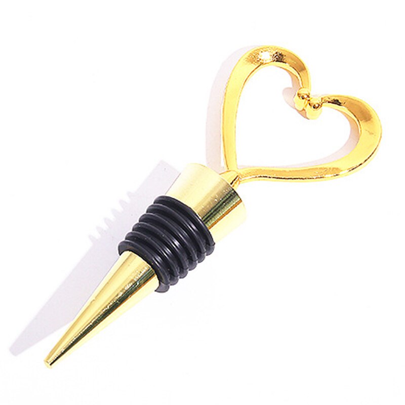 Reusable Wine Bottle Stopper Heart Shaped Stainless Steel Wine Stoppers Wine Stopper Gadget: Golden