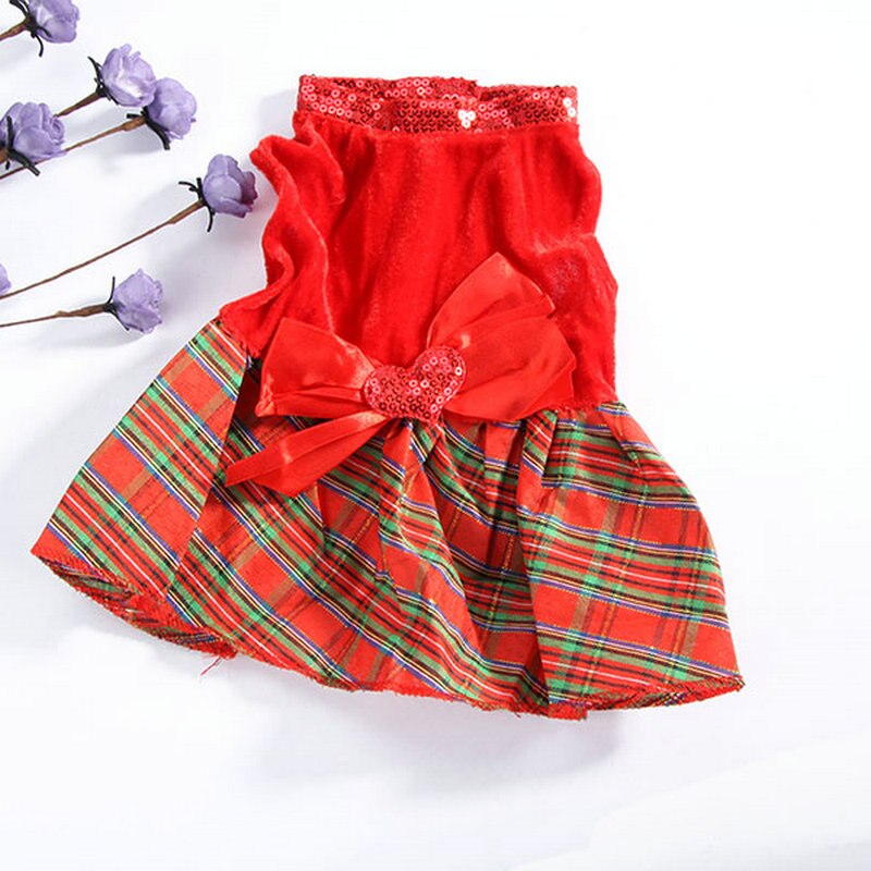 Søde bowknot strikkede kæledyrstøj til hund hætteklædte kjoler frakker jakker - rød xs lille medium stor: M