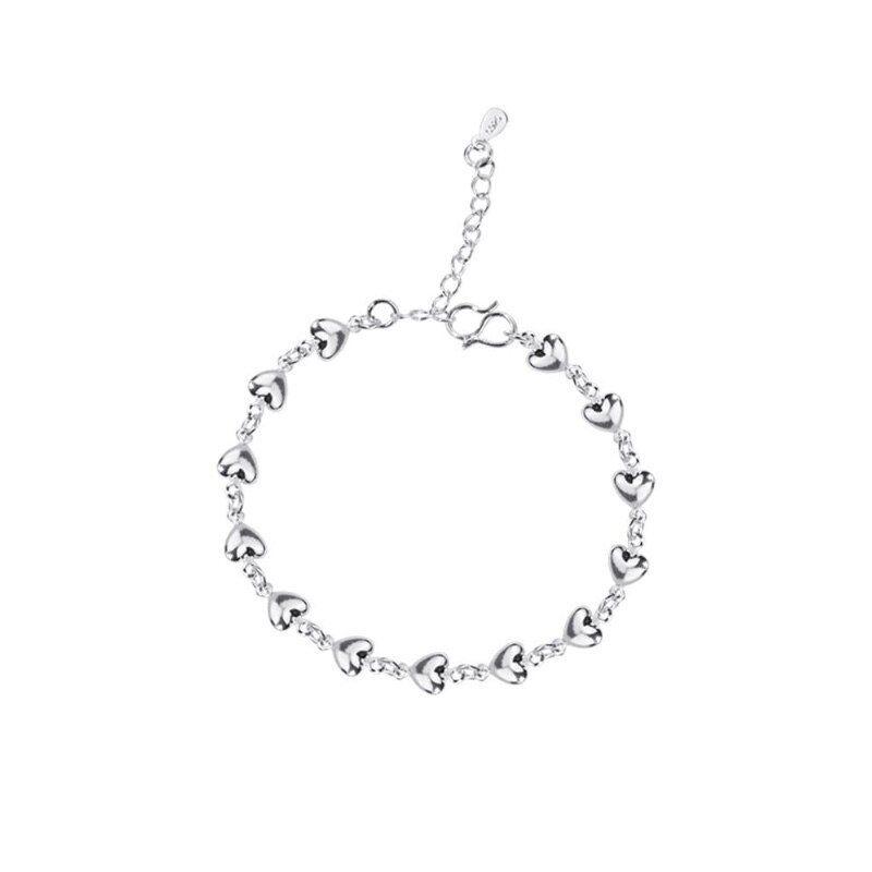 Kofsac Mode 925 Sterling Zilveren Enkelbandje Voor Vrouwen Romantische Holle Liefde Hart Verbonden Voet Sieraden Lady Party Accessoires: S