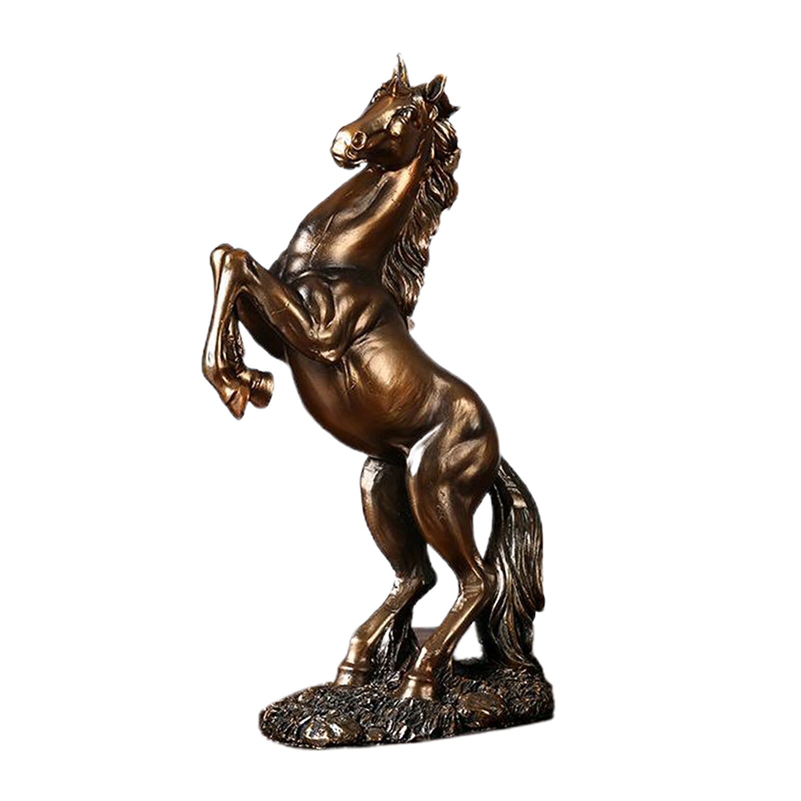 Hest statue hjem dekoration skulptur harpiks moderne dekorativ figur galoperende hest skulptur bordplade dekoration: Kobber