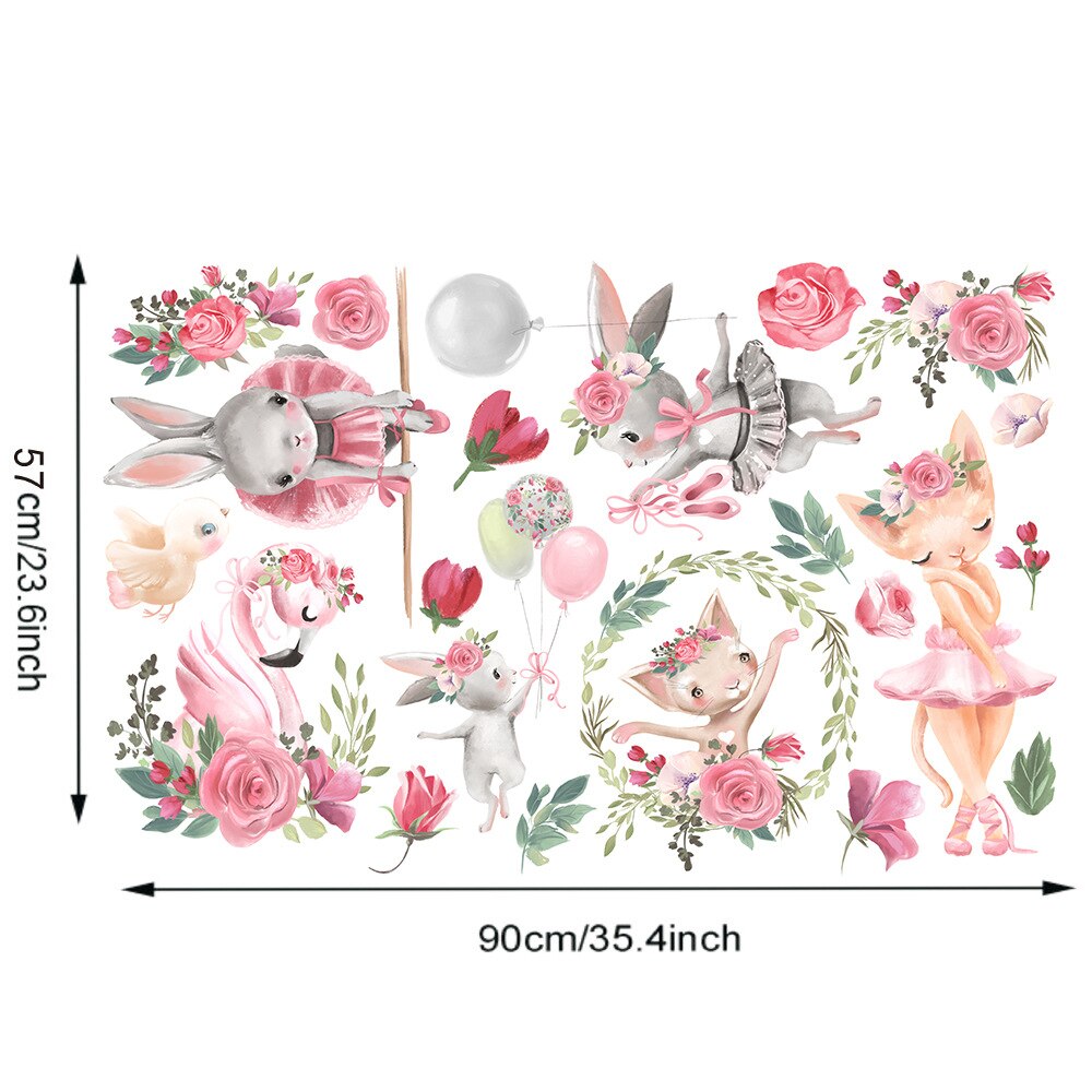 Tofok DIY Dancing Rabbit Shy Flamingo Wall Sticker... – Vicedeal
