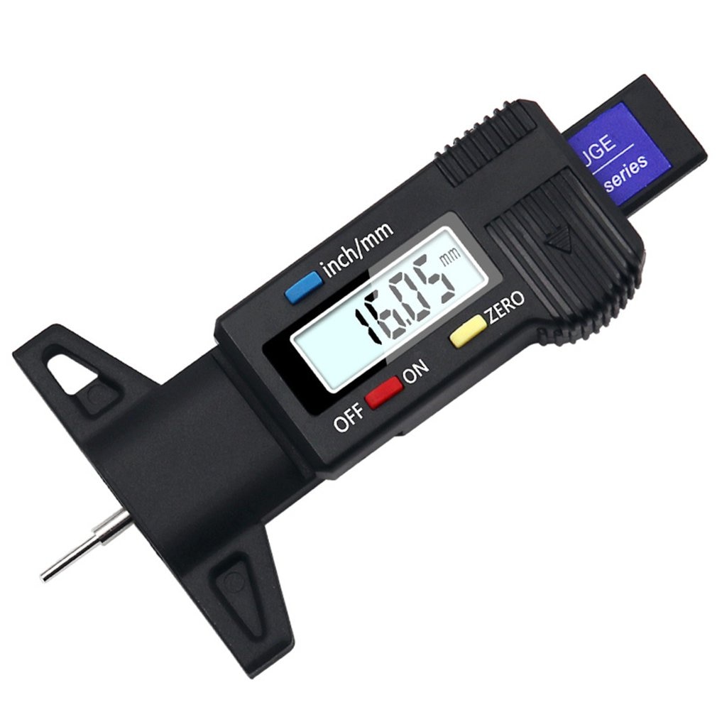 Car Tyre Tire Tread Depth Gauge Meter Measurer Tool Caliper Thickness Gauges Tread Brake Pad Shoe Tire Monitoring System: Black
