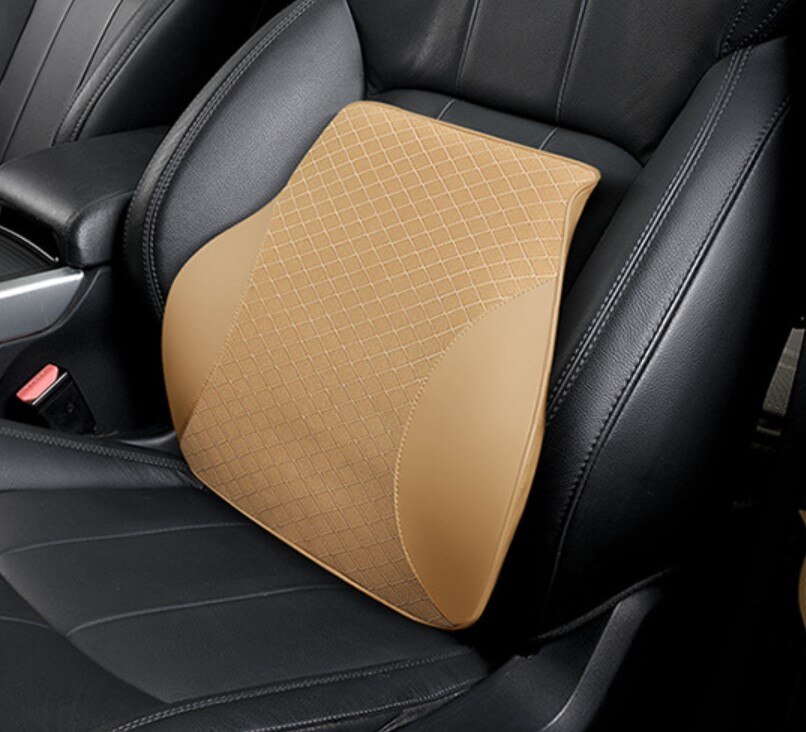 Auto Kissen Auto Auto Sitz Zurück Lenden Unterstützung und Hals Kissen Bausatz Auto Kopfstütze Zurück Kissen Schaum Baumwolle Schwarz verrotten: Beige zurück Kopfkissen