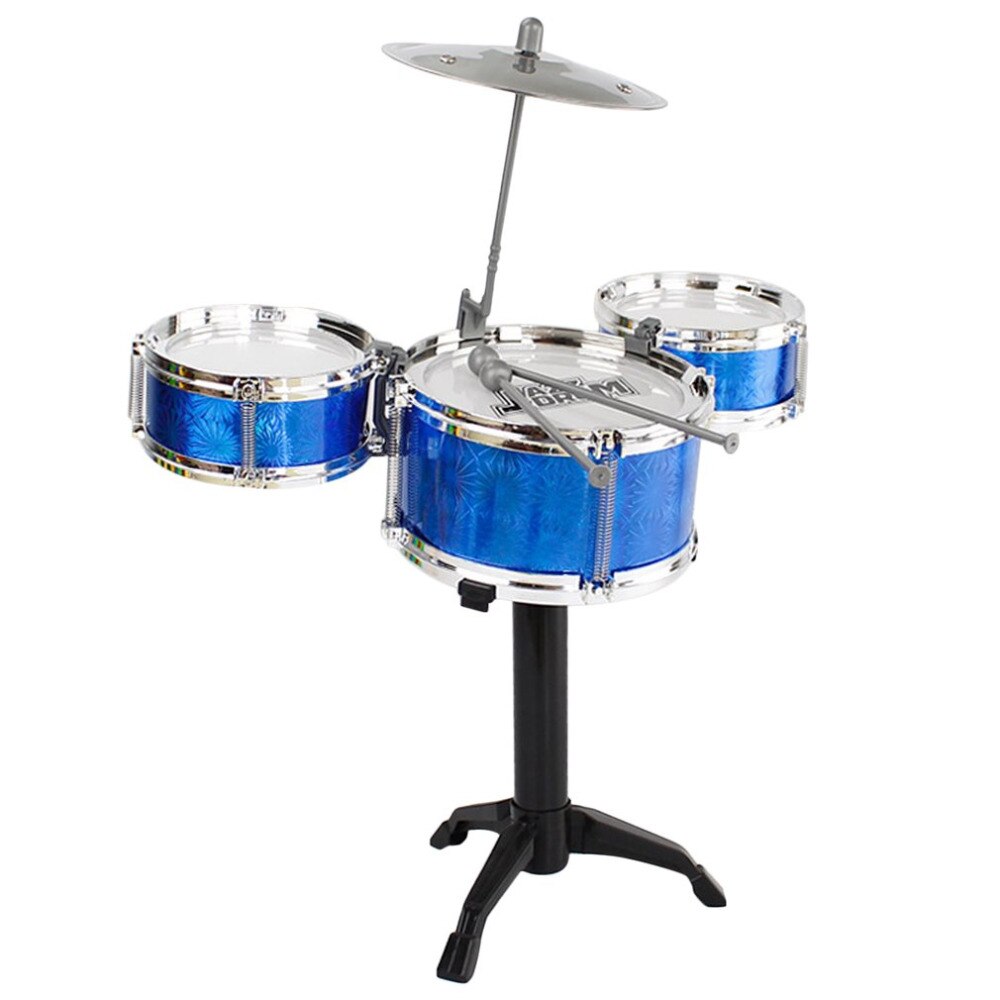 Kinderen Kids Jazz Drum Set Kit Musical Instrument Educatief Speelgoed 3 Drums and one symbal