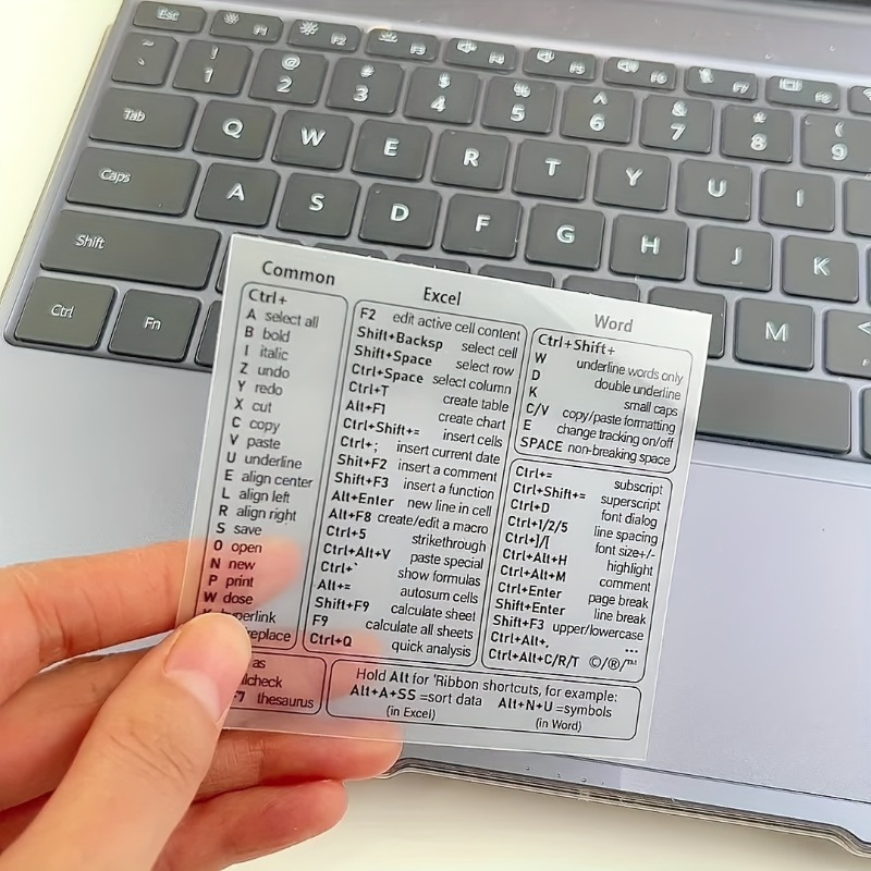3pcs Windows PC Laptop Keyboard Reference Shortcut Stickers Laptop Skins Office Accessories