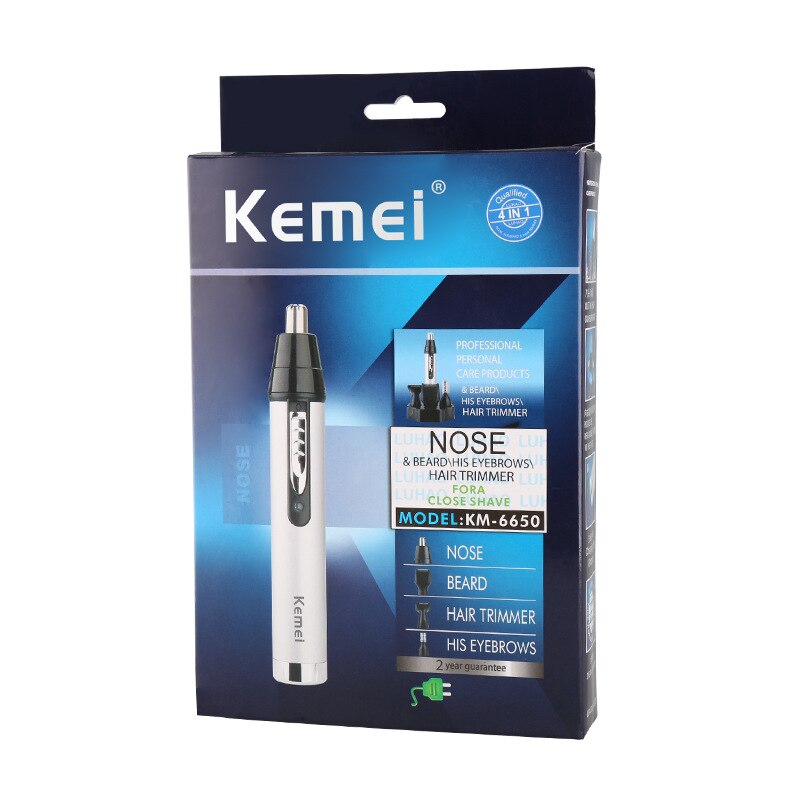 Kemei 4 in 1 Neue Wiederaufladbare Nase Bart Ohr Augenbraue Haar Trimmer Sicher Gesicht Pflege Rasierer Haarschneidemaschine Für Männer