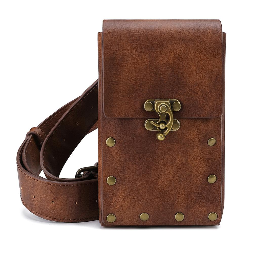 NANAMEEI Middeleeuwse broek voor heren, Vikingbroek, piratenbroek, LARP- broek, middeleeuws vintage steampunk kostuum voor heren, bruin, 3XL