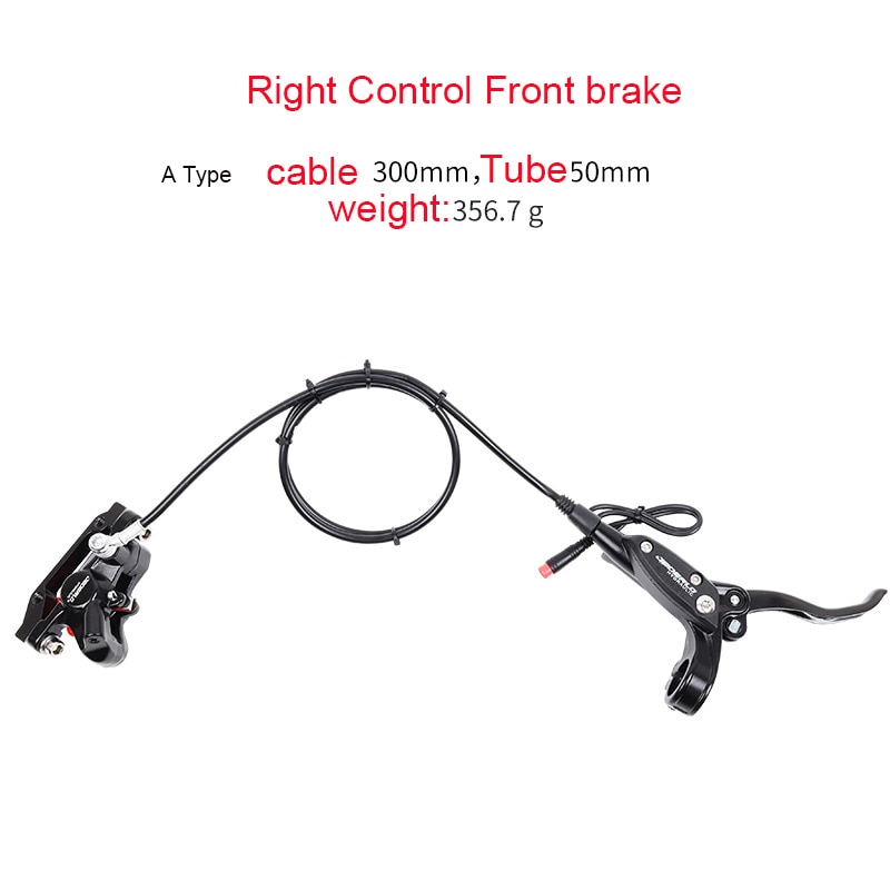E-Bike MTB Hydraulic Disc brake Set Aluminum Alloy Electric bike scooter Power Control Shifter cut power off Bicycle Brakes: A type Right front