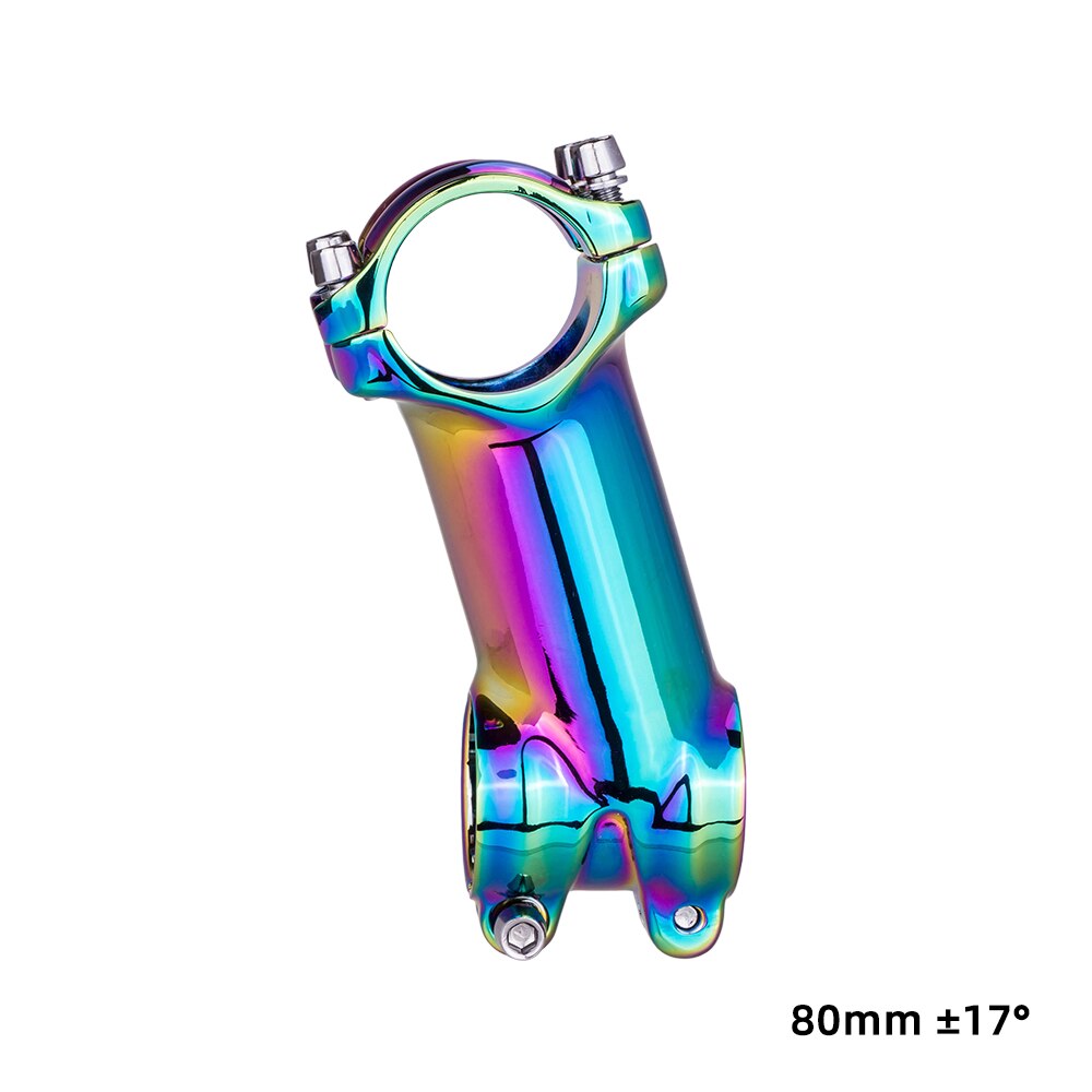 ZTTO Rainbow MTB Road Bike Oil Slick Stem 17 7 Degree 60 70 80 90mm High Strength Lightweight Fit 31.8mm Handlebar XC AM: 17degree 80 rainbow