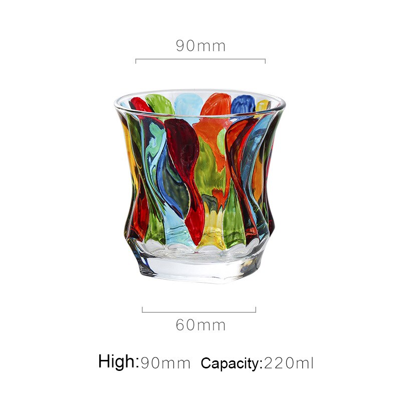 Whiskey Glass Cup Beer Vodka Mug Handmade Stained Shot Glass Espresso Coffee Mug Cocktail Wine Tumbler Bar Barware: E