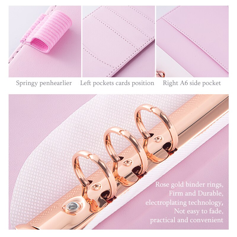 A6 Dialy Note Book,School Office Supplies Binder Diary Pocket Filler Planner Diamond Checkered Dupe Agenda