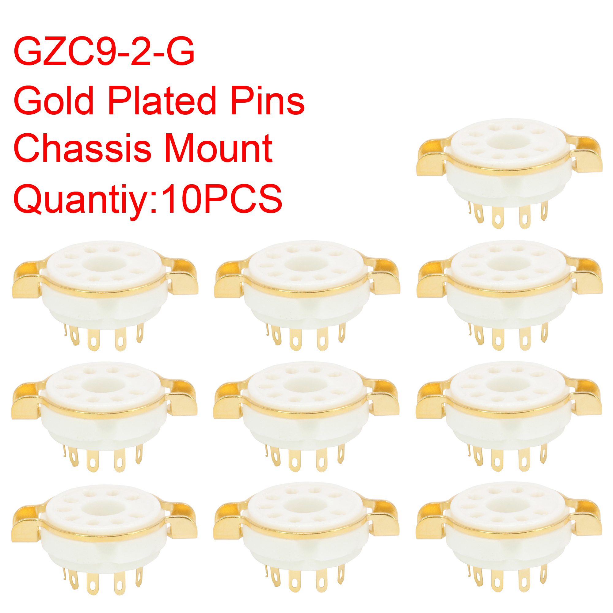9pin Ceramic Tube Socket Valve Base for EL504,EL519,PL519,EL502,6LQ6,7868 Vintage Audio Amplifier DIY PCB Chassis Mount: Blue
