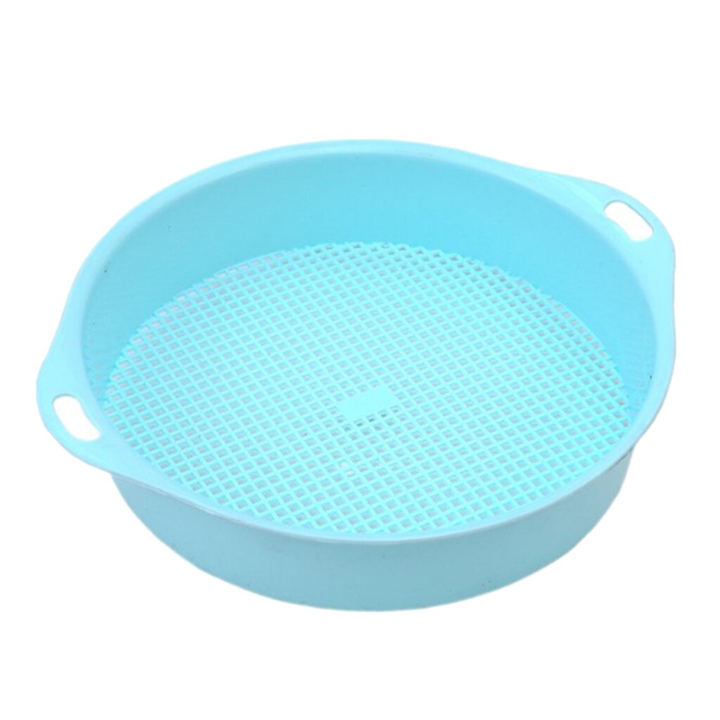 Handy Soil Sieve Planting Mesh Sifter Practical Net Compost Tools w/ Handle: Blue
