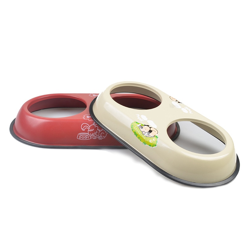 Voerbak voor honden, voerbak van roestvrij staal, voerbak voor huisdieren, dubbele kommen, antislip voerbak, dierenbenodigdheden voor katten, puppy's en honden