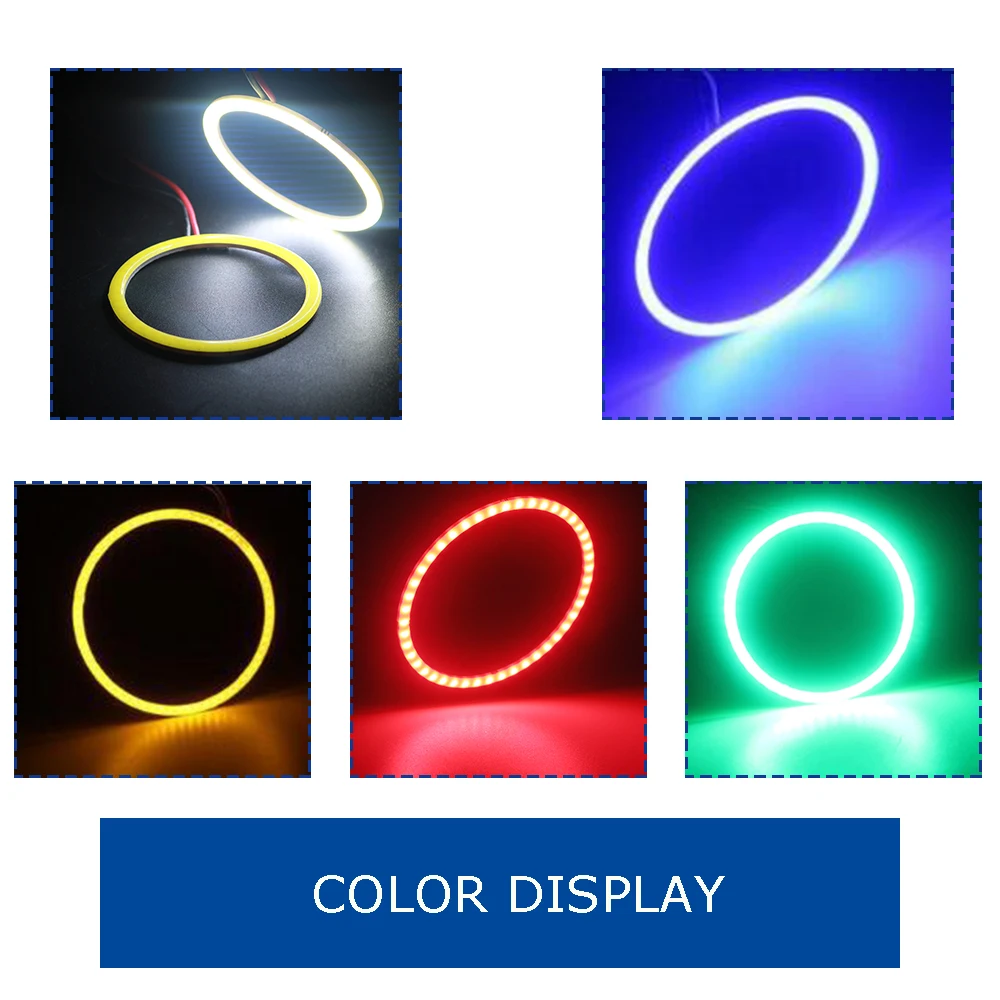 Anneaux Halo LED Angel Eyes pour Voiture, Lumière de Sauna COB, Phares Antibrouillard, Feux de Jour, Éclairage Nik, 12V DC, 2Pcs