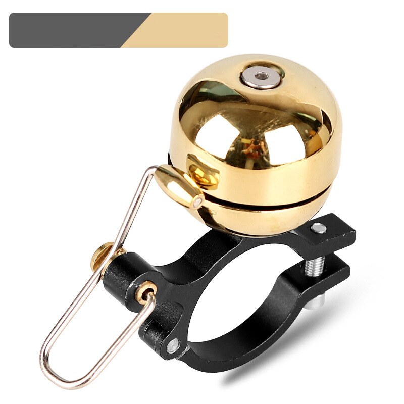 Cloches de vélo en cuivre rétro, cloches de vélo en alliage d'aluminium, pour faire du vélo tout terrain, équipement d'équitation: Glossy Gold