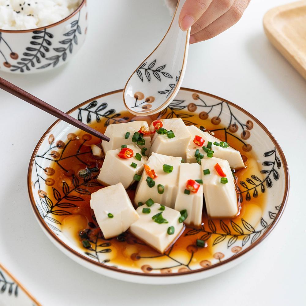 Mdzfsweethome folha veia pintados à mão placa sobremesa macarrão bife salada louça placas de cozimento lasanha pan resistente ao calor