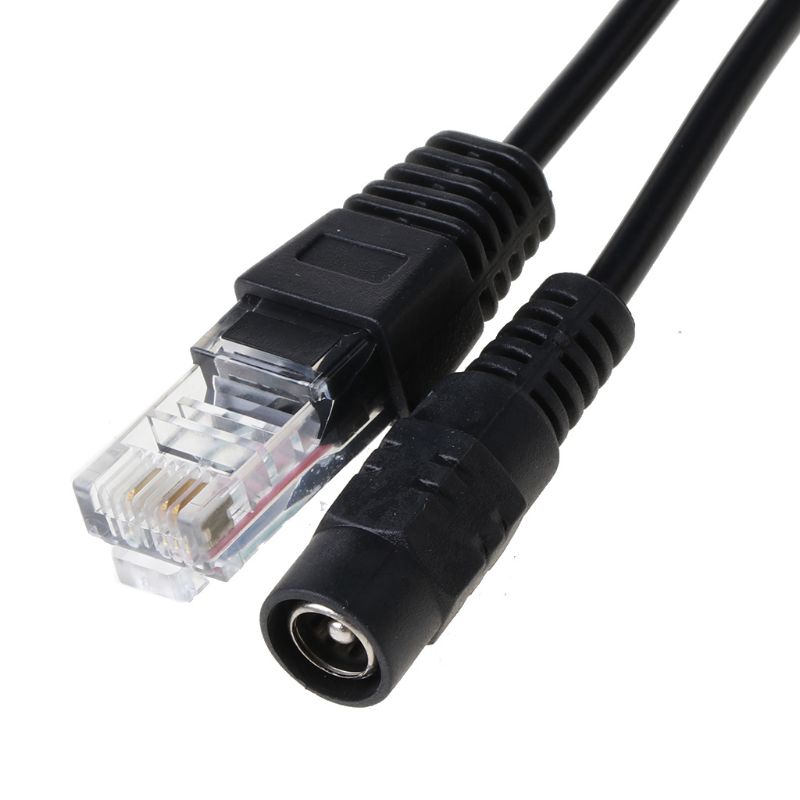 RJ45 Injector POE Splitter Adapter Cable Kit Passive Power Over Ethernet 12-48V RJ45 Female to RJ45 Male + Power Out