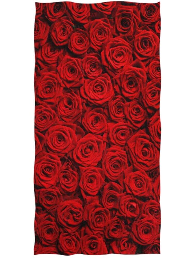 Beautiufl Natuurlijke Rode Rozen Print Valentijnsdag Zachte Gast Handdoek Voor Badkamer, Hotel, Gym En Spa