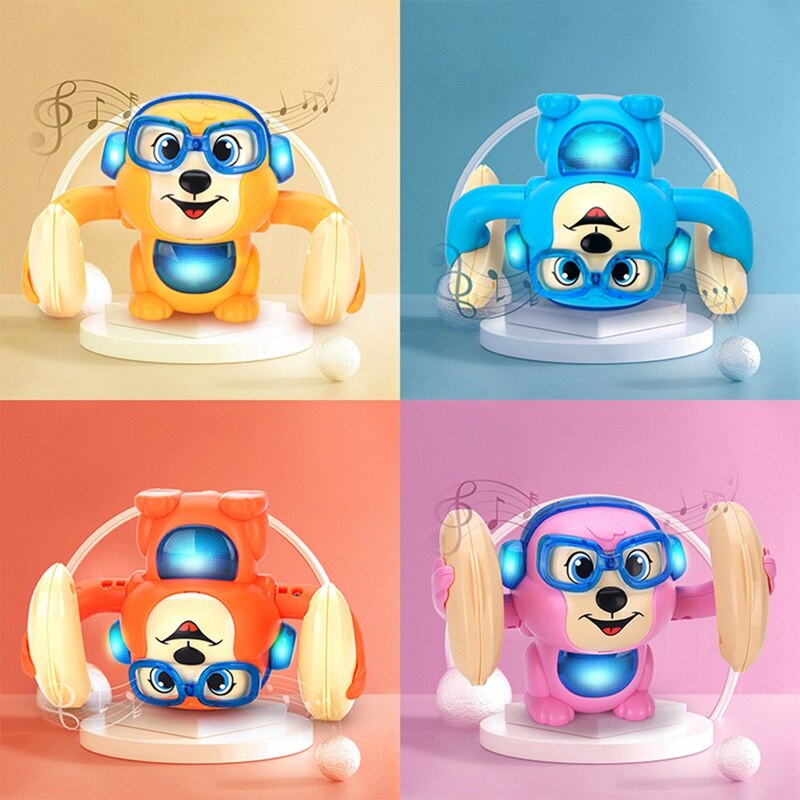 Newest Electric Flipping Monkey Light Music Children Animal Model Toy Voice Control Induction Cartoon Rolling Baby Toys