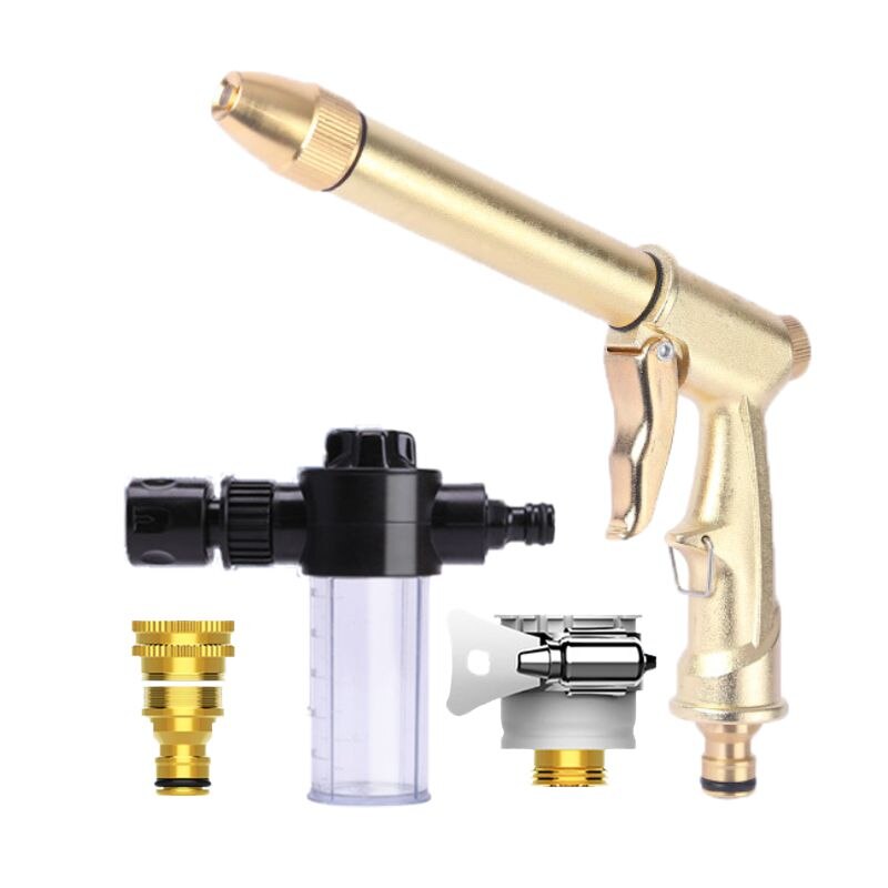 Portable High Pressure Water Gun Garden Watering Hose Nozzle High Pressure Washer Water Spray Gun Sprinkler Foam Water Gun: b0107 Golden