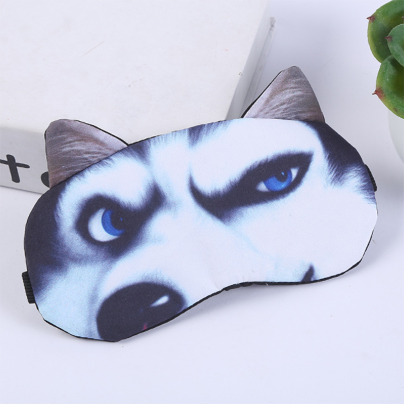 3D Animal ojo máscara de sueño máscara visera cubierta de sombra Natural parche de ojos para dormir de la venda de los ojos