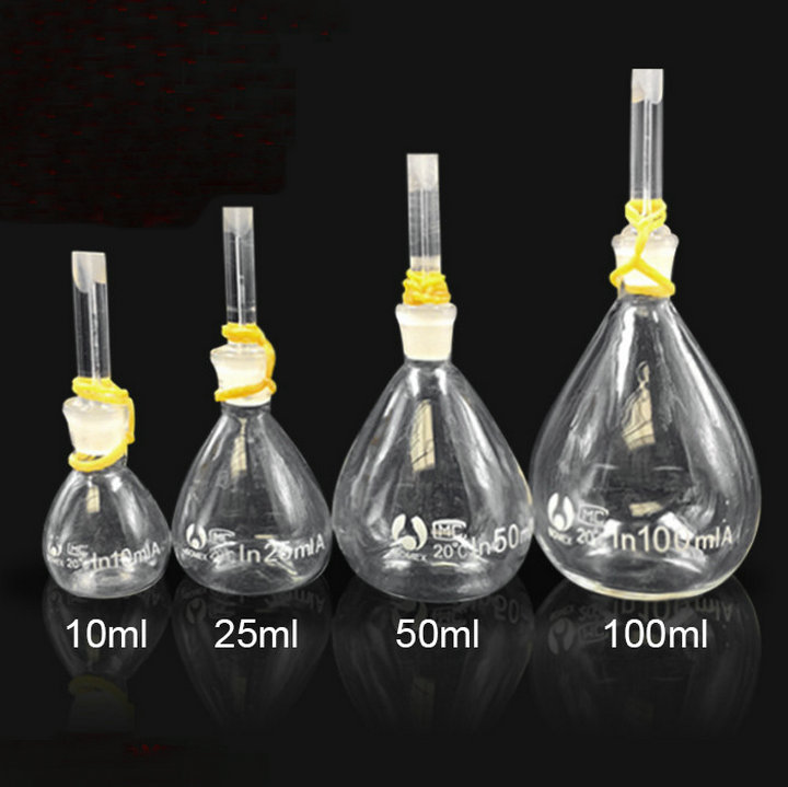 1 unid/lote de 5ml a 100ml de vidrio de picnómetro específicas la gravedad de picknometer para cristalería de laboratorio