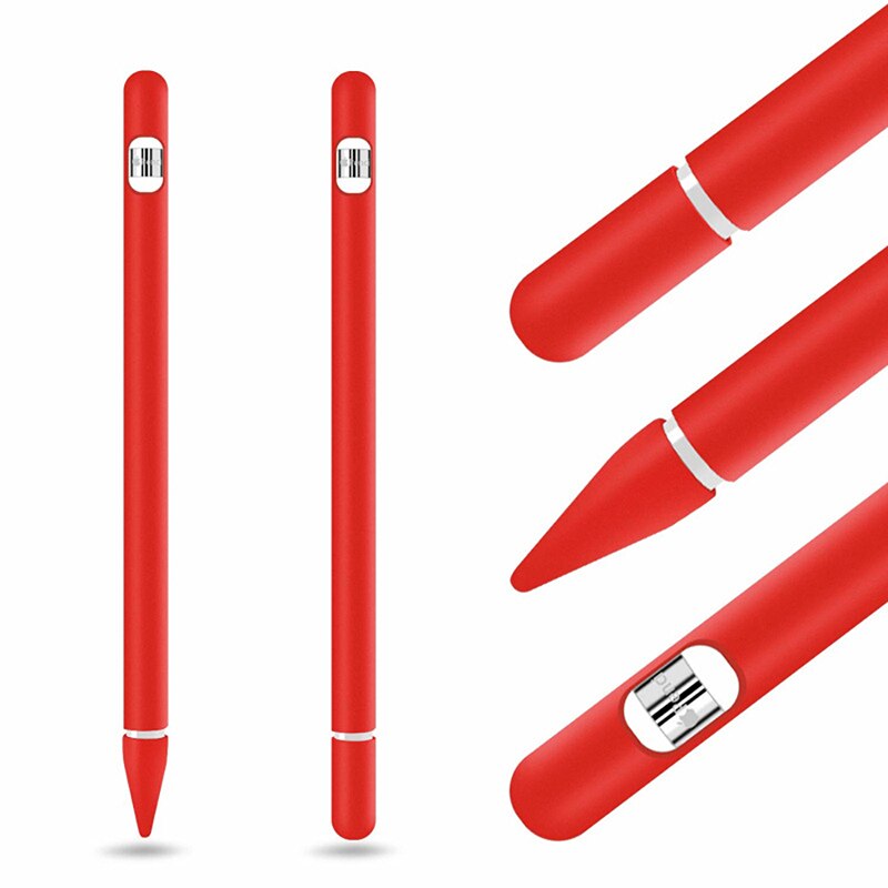 Protective Silicone Case Sleeve Skin Cover Set for Apple Pencil 1st Generation,Comfortable and frivolous experience: Red