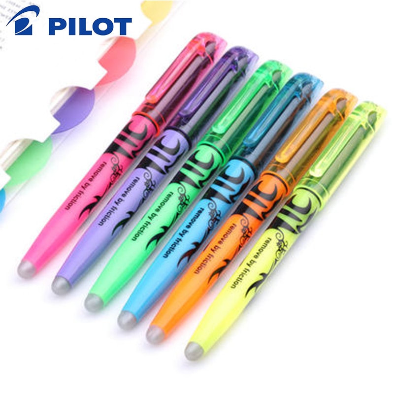Pilot sw-fl frixion slettelig highlighter 6 stk farvemarkør sæt doodle malerartikler