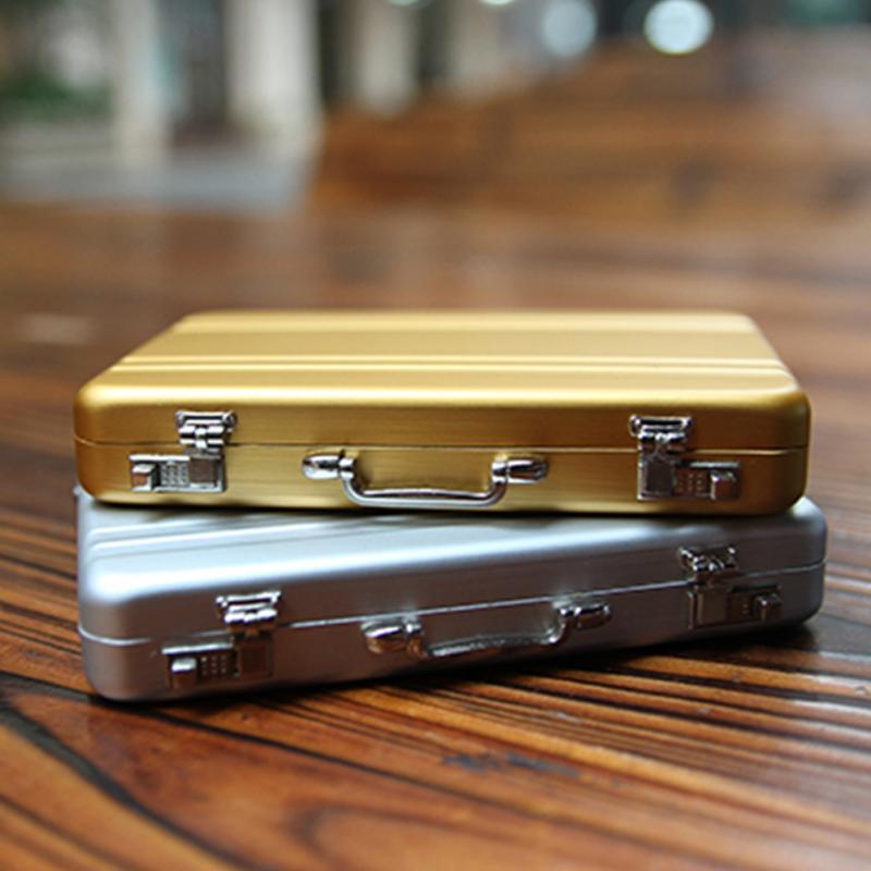 Brand Metal Business ID Credit Card Holder Mini Suitcase Business Bank Card Name Card Holder Box Case Organizer