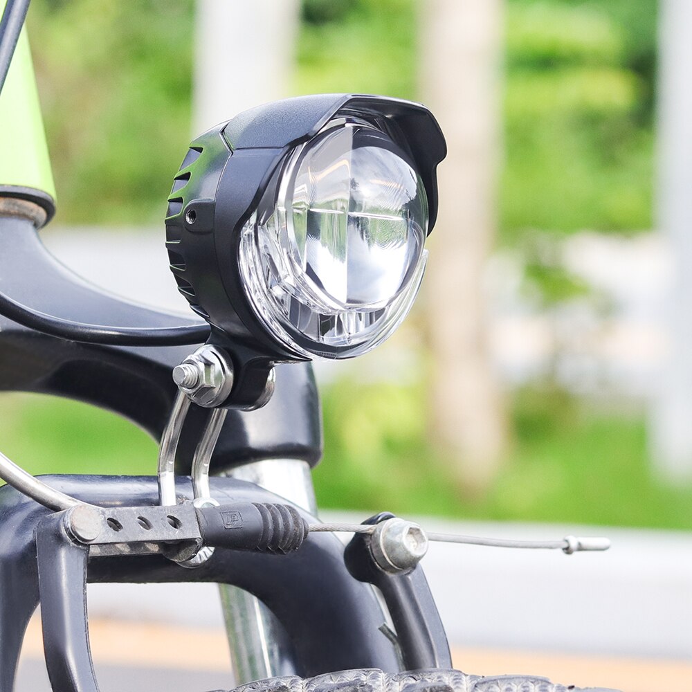 Onature e-światło rowerowe reflektor 85 luks wejście DC 12V 36V 48V 60V ebike lampa instalacja kierownica doprowadziło elektryczne światło rowerowe z klaksonem