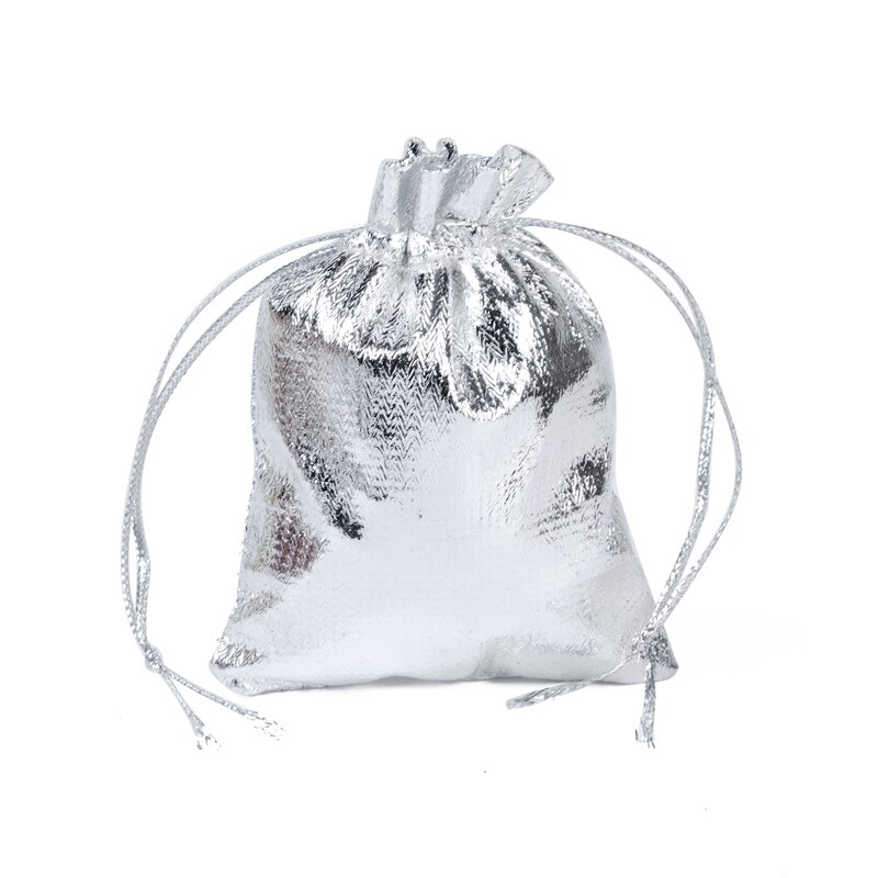 50Pcs/lot 7x9 9x12cm 10x15 13x18cm Golden And Silver drawstring Wedding bags Jewelry Packing bag Drawstring Velvet Bag: Silver / 9X12CM
